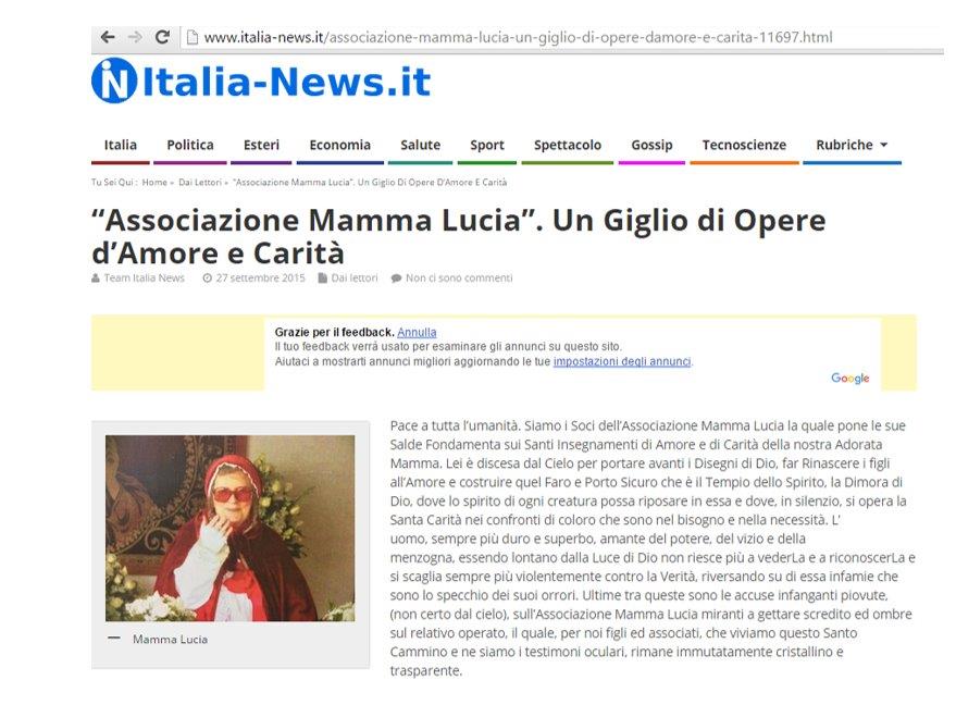 Associazione Mamma Lucia un Giglio di Opere d'Amore e Carità